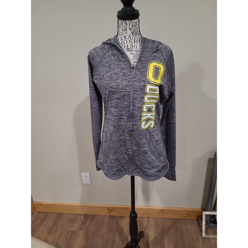 Oregon Ducks U OF O by G-III Carl‎ Banks Apparel Women SZ S full zip hoodie grey